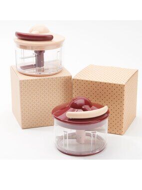 Kuhn Rikon 2-Cup Pull Chops Set of 2 with Gift Boxes BRICK/SAND K48049 NEW